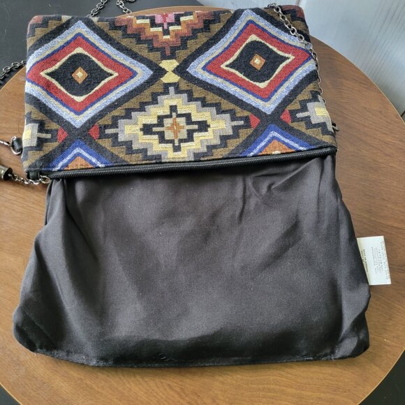 BAM Forever Clutch or Crossbody Purse. Rectangle bag with geometric, tribal EUC - Picture 10 of 14